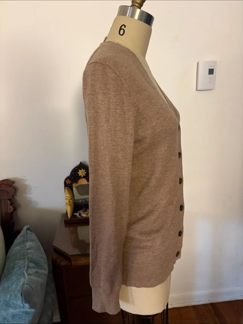 J.Crew Mercantile Classic V-Neck Button Front Cardigan Sweater - Taupe Size XS